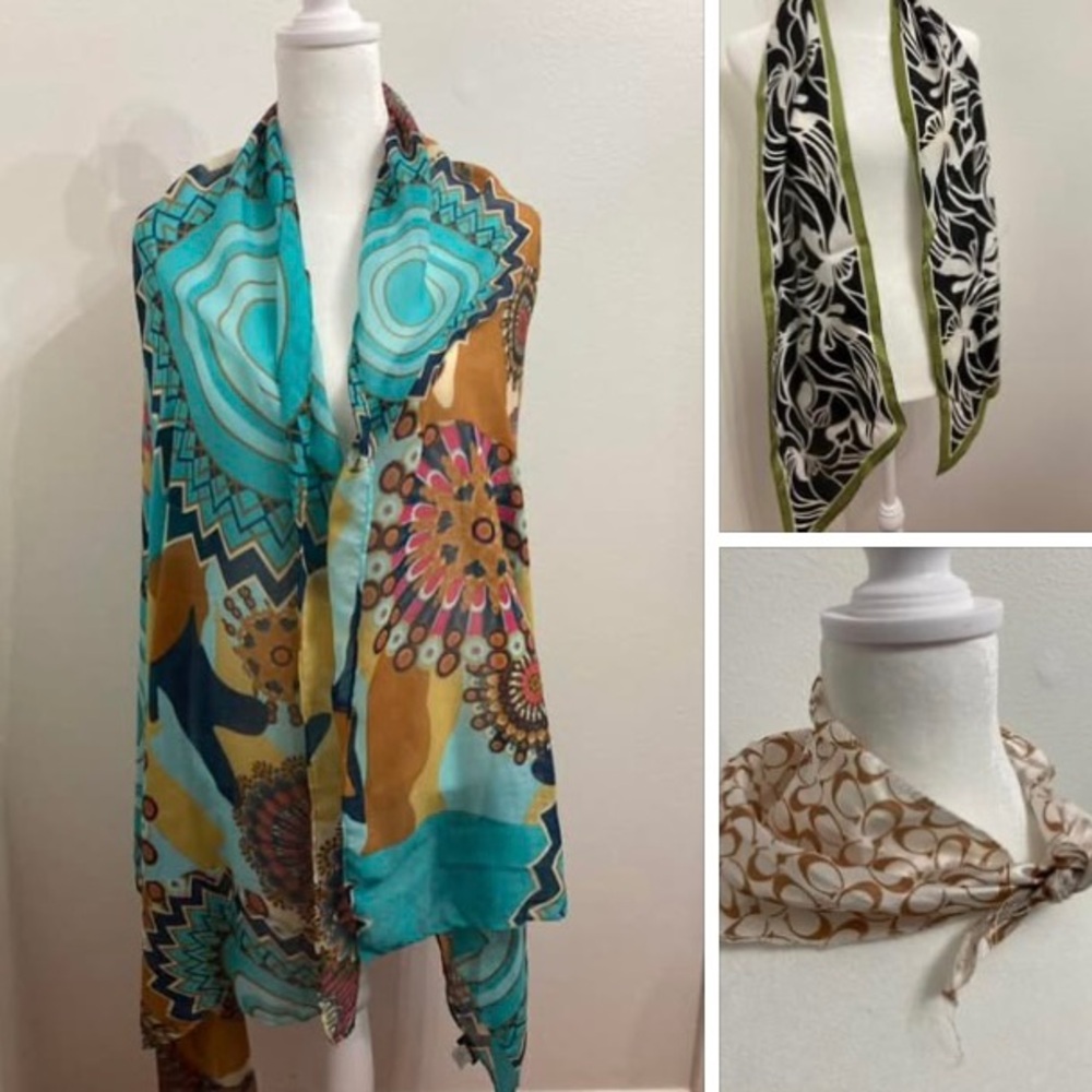 Bundle of Three Fashionable Trendy Scarves - Picture 3 of 9